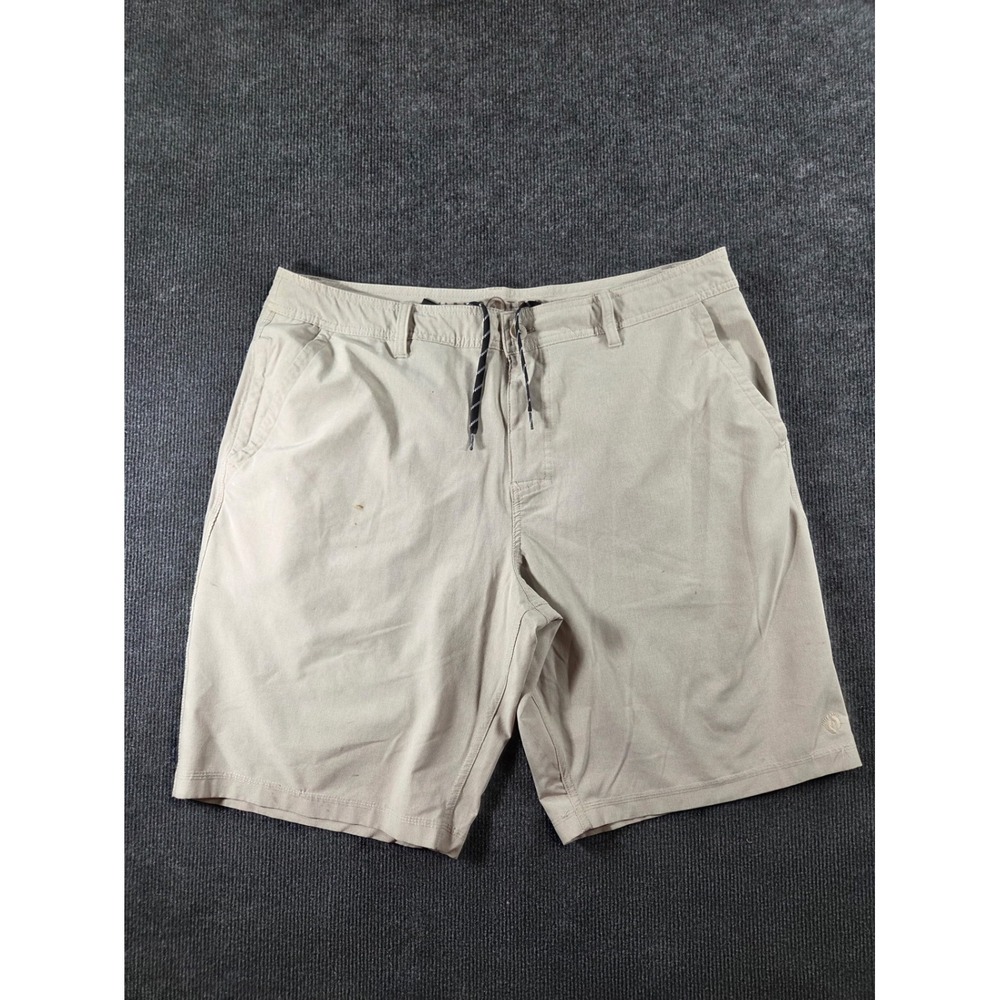 Hang Ten Mens Tan Hybrid Walk Shorts Size 38 Khaki Quick Dry Surf Casual 2339